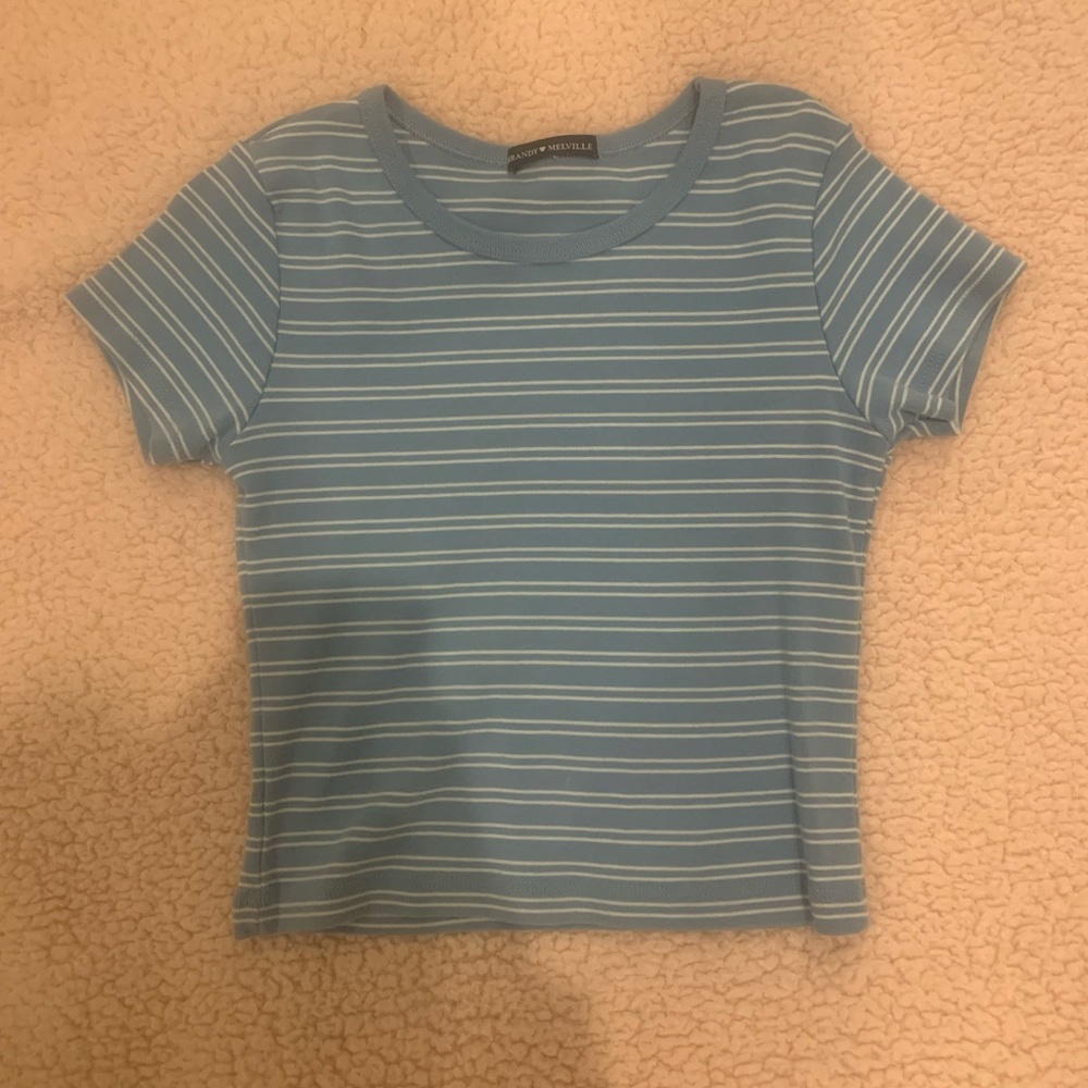 blue striped brandy melville baby tee